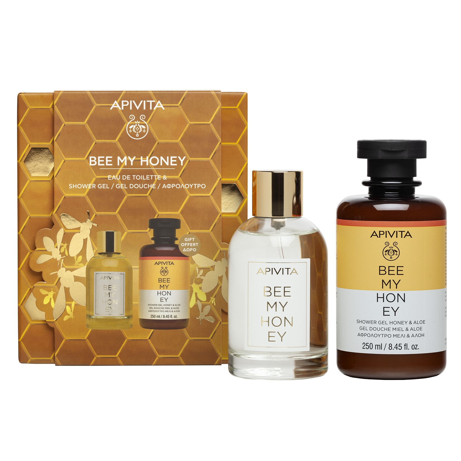 APIVITA - PROMO PACK BEE MY HONEY Eau de Toilette - 100ml & Αφρόλουτρο με Μέλι & Αλόη - 250ml